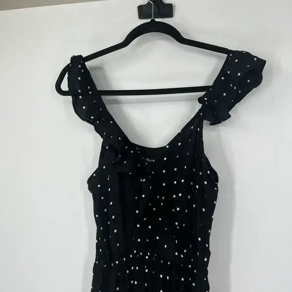 Madewell Ruffle-Front Wrap Jumpsuit in Grid Dot - Picture 3 of 9